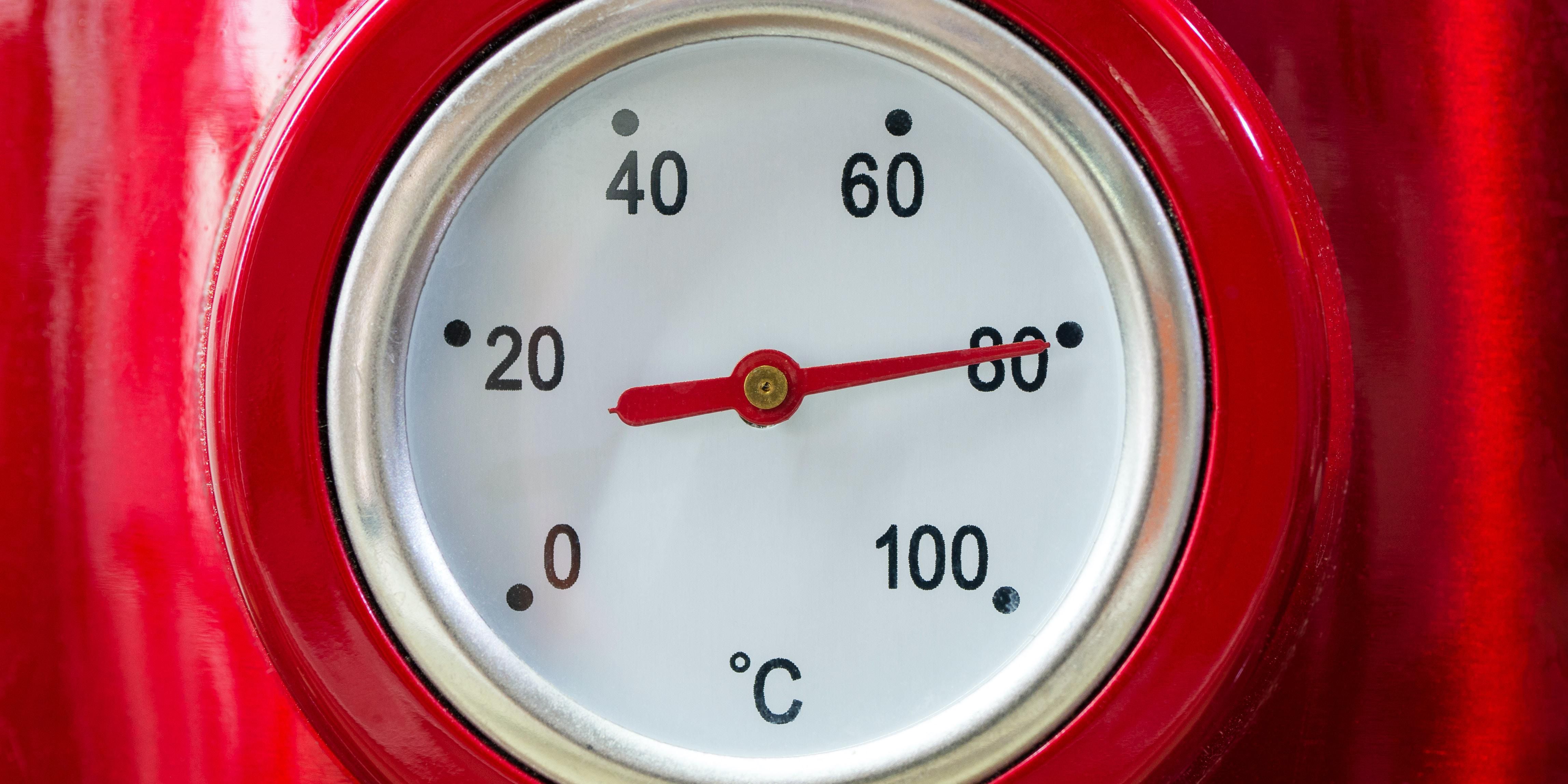 Photo of a temperature gauge